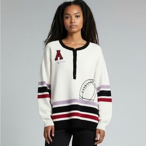 Anthropologie Daily Practice Go Team Henley Sweater Cream M NWT